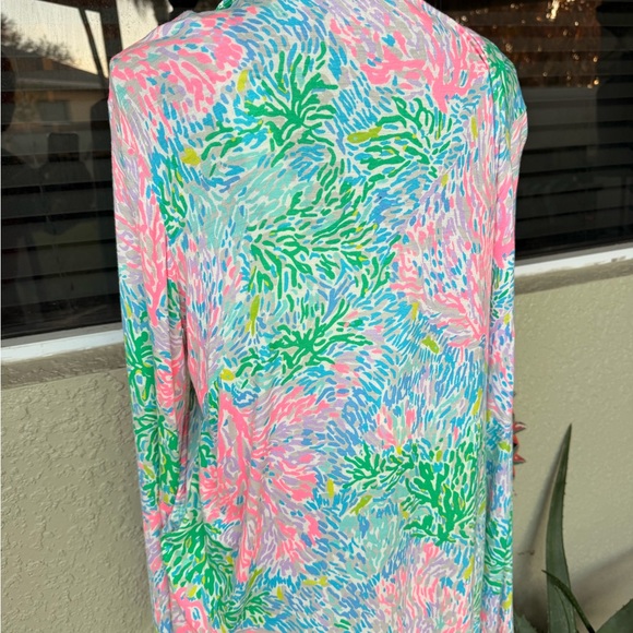 Lilly Pulitzer Colorful Cardigan Tropical Print Lightweight Cardigan - Picture 7 of 9